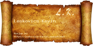 Leskovics Kevin névjegykártya